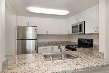 Kitchen with cabinets
